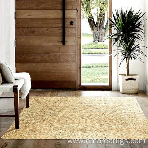 natural fiber Raffia grass braided rug